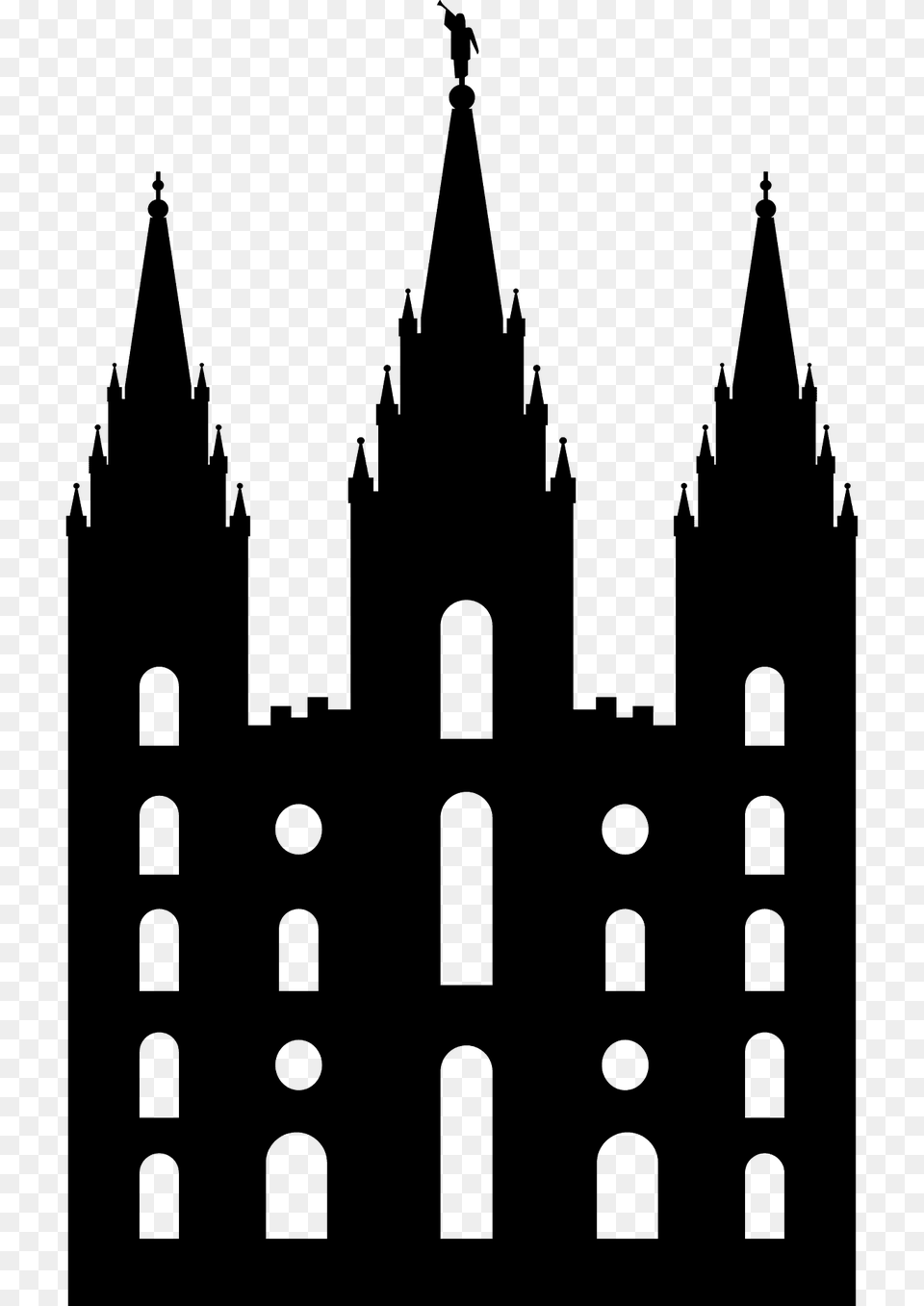 Salt Lake Temple Silhouette, Architecture, Bell Tower, Building, Cathedral Free Png Download