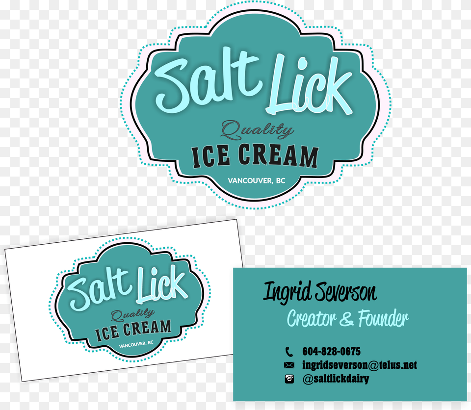 Salt Lick Ice Cream Ice Cream Logo Card, Paper, Text, Advertisement, Poster Png Image