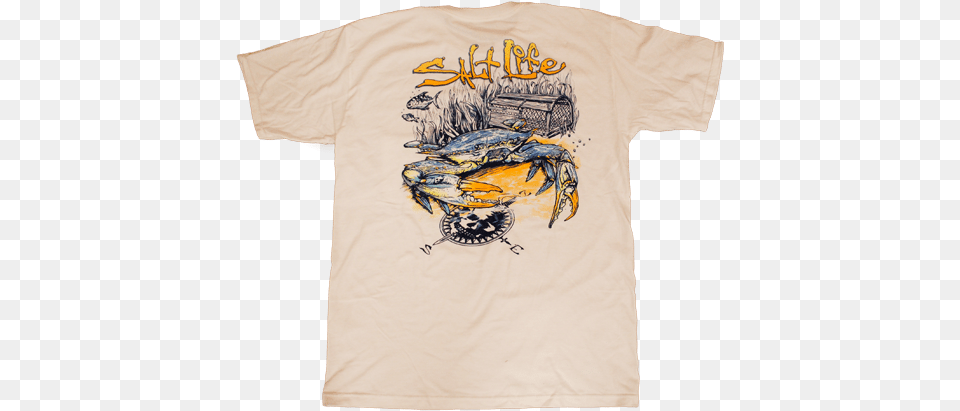 Salt Life Crab White Dungeness Crab, Clothing, T-shirt, Shirt Png Image