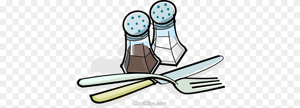 Salt Pepper With Utensils Royalty Vector Clip Art, Cutlery, Fork, Bottle, Shaker Png Image
