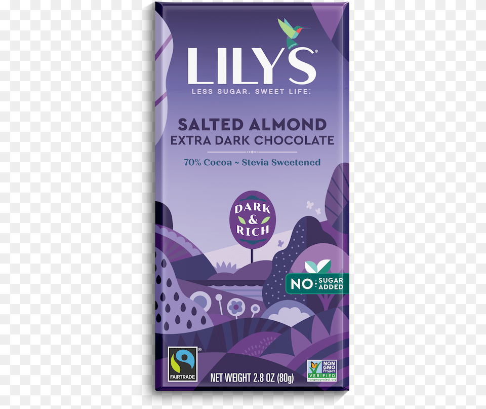Salted Almond Lily39s Dark Chocolate Salted Almond, Advertisement, Poster, Purple Free Png