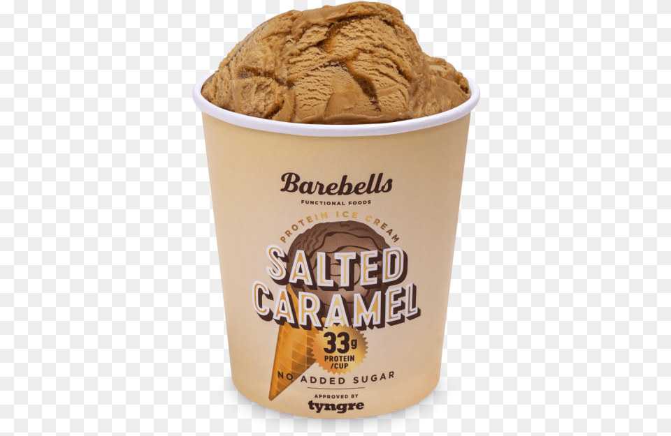 Salted Caramel Tub Barebells Ice Cream, Dessert, Food, Ice Cream, Frozen Yogurt Png Image