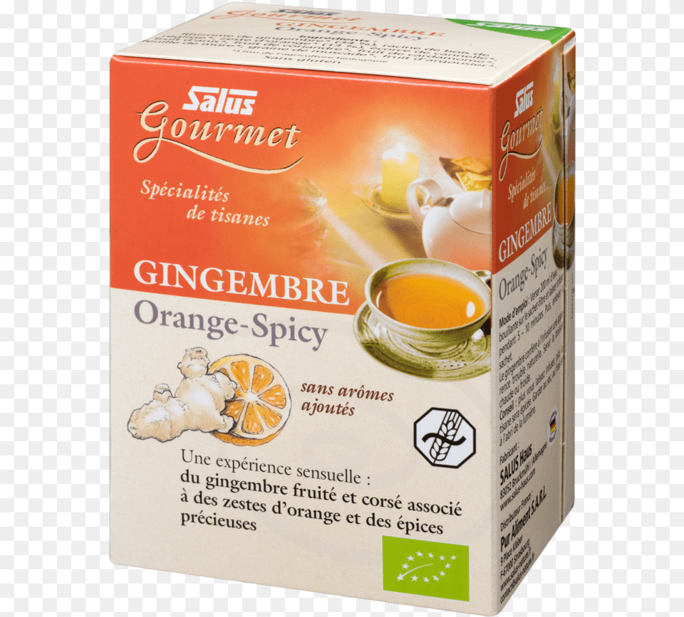 Salus Organic Gourmet Tea Ginger Orange Spicy Tea, Candle, Beverage, Plant, Herbs Free Png Download