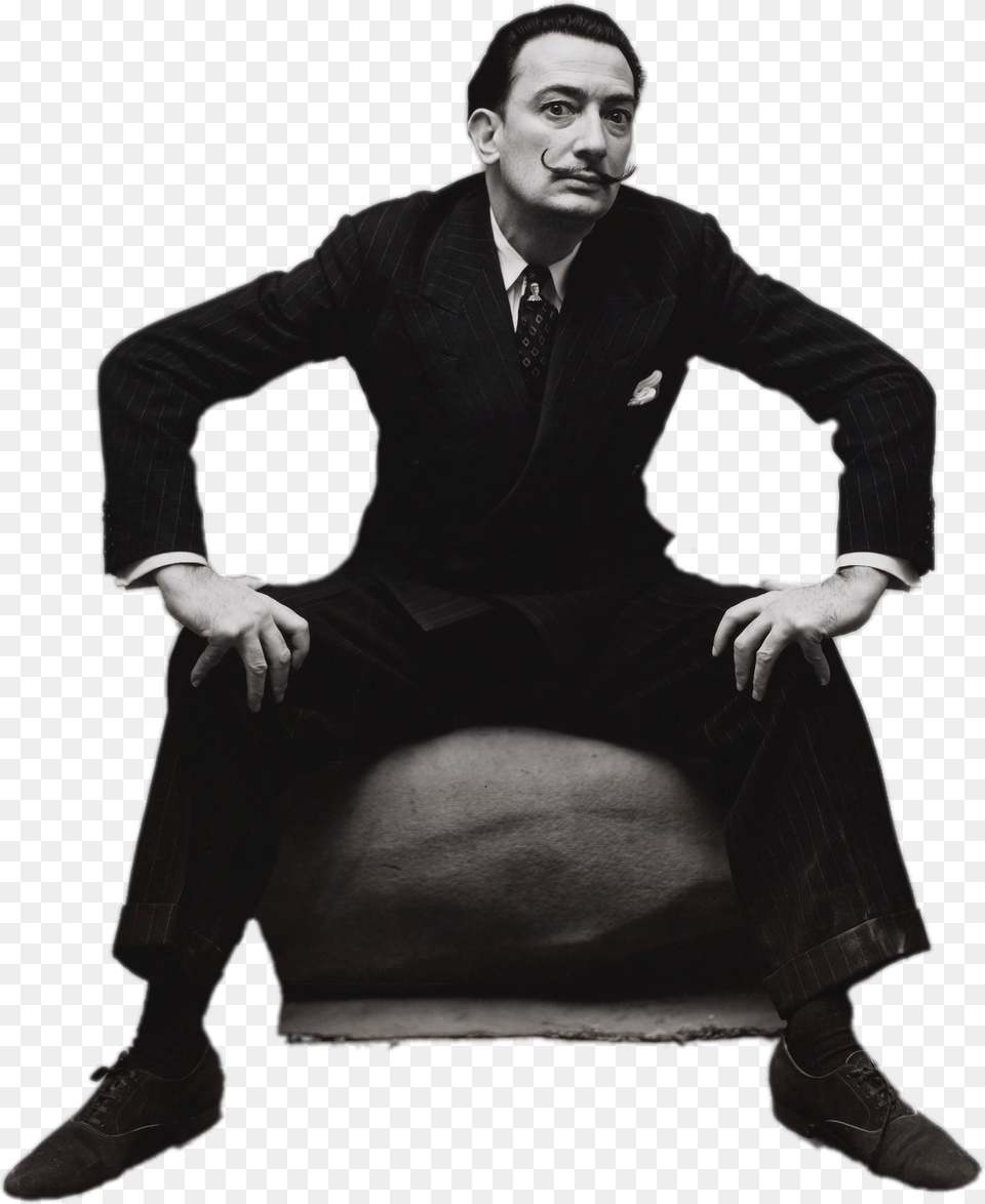 Salvador Dali Posing Fashion Photography Irving Penn, Clothing, Suit, Formal Wear, Adult Png Image