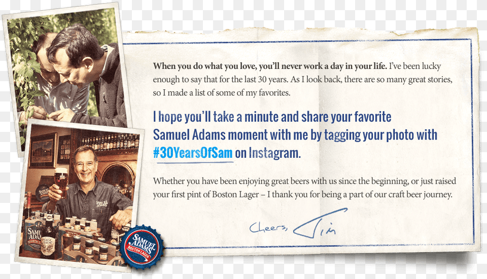 Sam Adams Boston Lager Back Label, Adult, Male, Man, Person Png