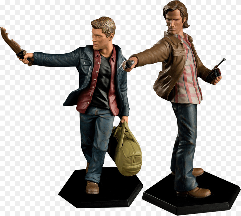 Sam And Dean Winchester Mini Master Figures, Jacket, Figurine, Coat, Clothing Png