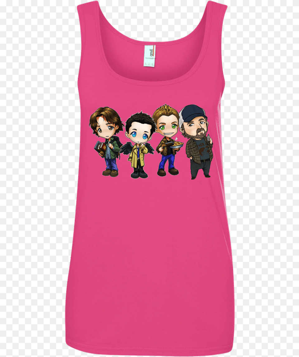 Sam Dean Castiel Idjit Chibi Shirt Sleeveless, Clothing, Tank Top, Baby, Person Free Transparent Png