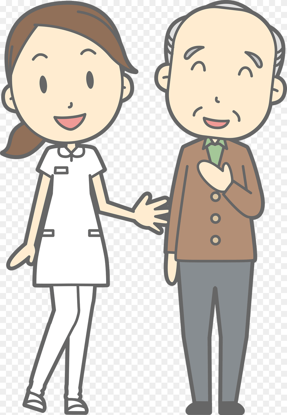 Sam Old Man And Carrie His Nurse Clipart, Baby, Person, Book, Comics Png Image