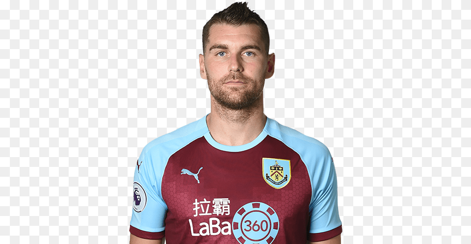 Sam Vokes Burnley Kit 18, T-shirt, Clothing, Shirt, Person Free Png