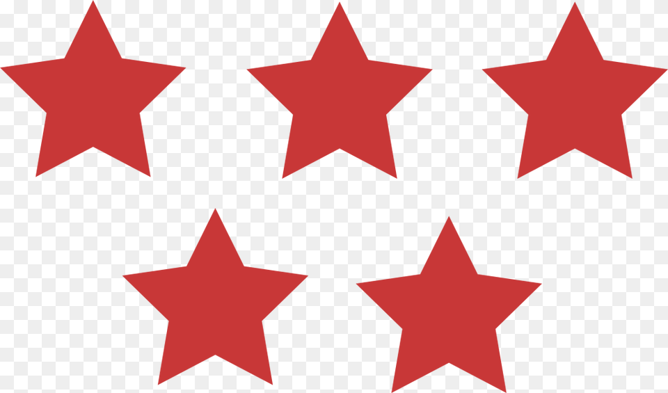 Same Color 5 Stars 5 Red Stars, Star Symbol, Symbol Free Png Download