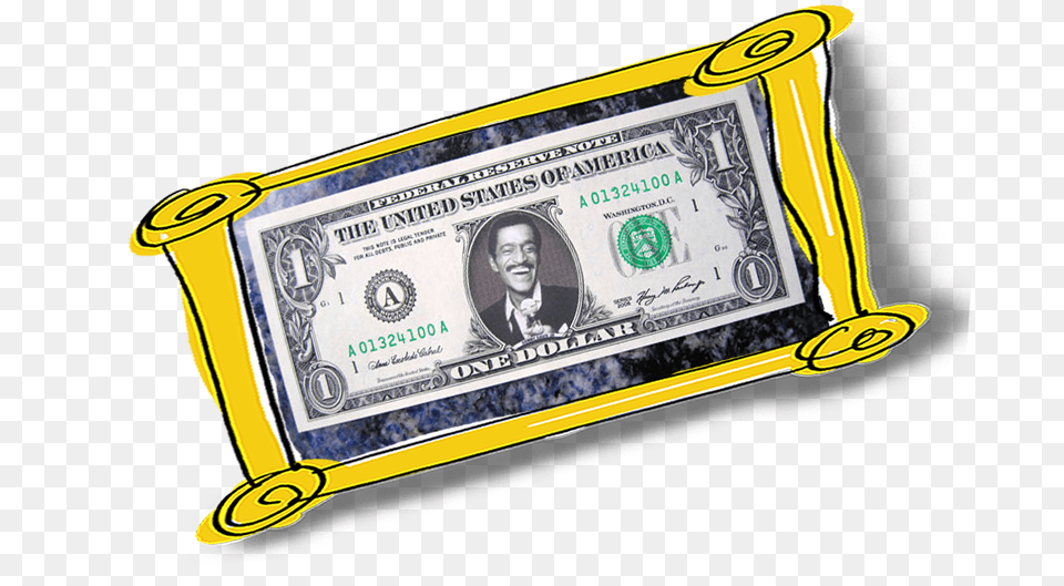 Sammy Davis Jr Real Dollar Bill, Adult, Male, Man, Money Free Png Download