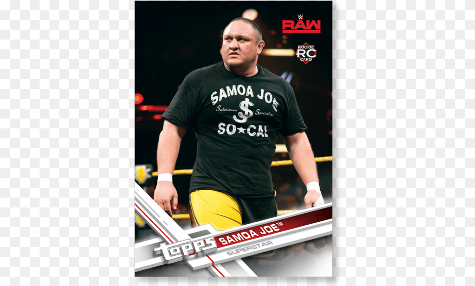 Samoa Joe 2017 Topps Wwe Base Cards Poster Magento Placeholder, T-shirt, Clothing, Shorts, Person Free Png Download