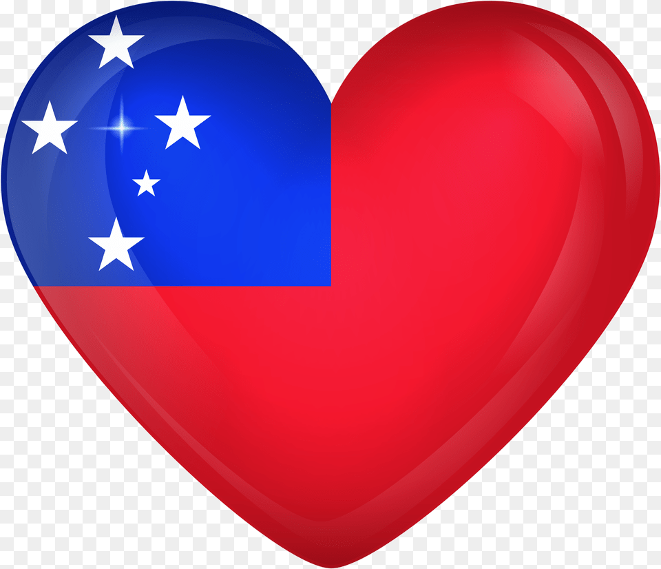 Samoa Large Heart Flag Papua New Guinea Flag Circle, Balloon, Symbol Png Image
