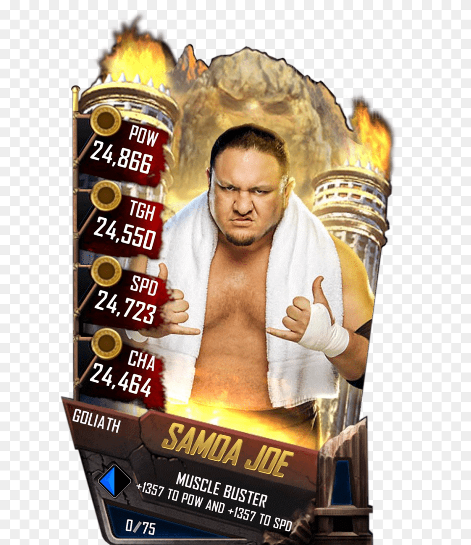 Samoajoe S4 20 Goliath Wwe Supercard Goliath Cards, Adult, Person, Man, Male Free Transparent Png
