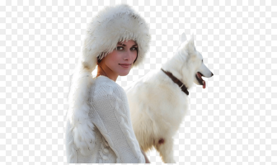 Samoyed Dog, Adult, White Dog, Pet, Person Free Transparent Png