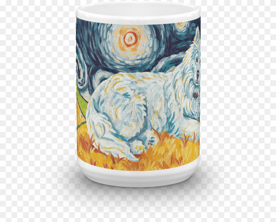 Samoyed Starry Night Mug 15oz Coffee Cup, Art, Porcelain, Pottery, Beverage Free Png