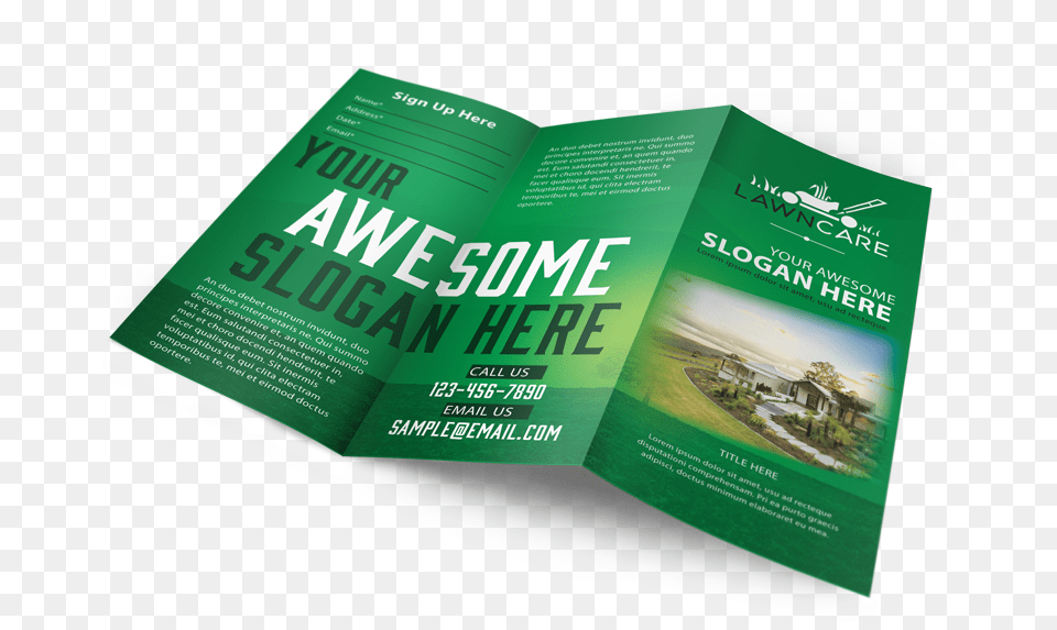 Sample Landscaping Tri Fold Brochure Flyer, Advertisement, Poster, Book, Publication Png Image
