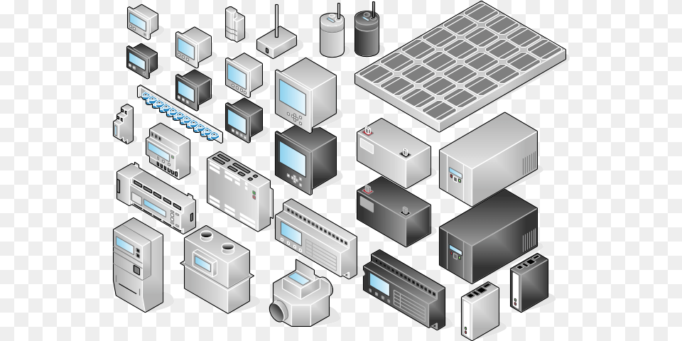 Sample Of Gallery Shapes Solar Panel Visio Stencil, Electronics, Hardware, Computer, Server Free Transparent Png