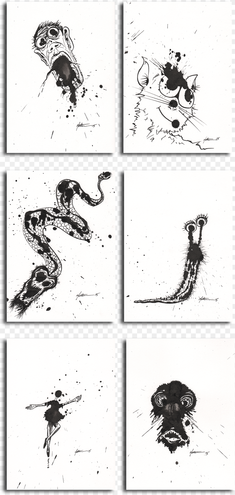 Sample Pages Ink Sketches Illustration, Art, Collage, Person, Stencil Free Png Download