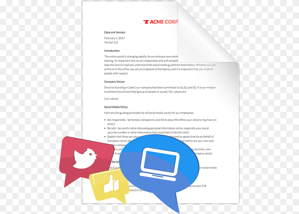 Sample Social Media Policies Brochure, Advertisement, Poster, Text Png Image