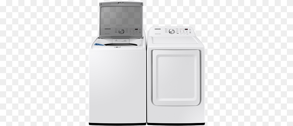 Samsung 27 Inch 72 Cu Ft Electric Dryer With Sensor Dry In White Dve45t3200w Washing Machine, Appliance, Device, Electrical Device, Washer Png Image