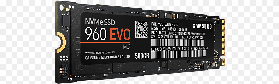 Samsung 960 Evo 500gb 22x80mm Pcie M 2 Nvme Masaustu M 2 960 Evo, Computer Hardware, Electronics, Hardware, Computer Png Image