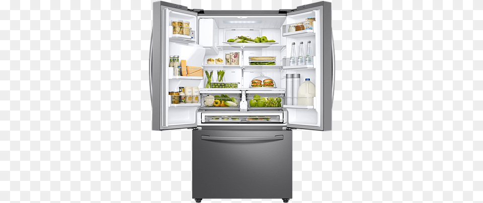 Samsung American Fridge Freezer Rf23r62e3sreu Samsung 28 Cu Ft French Door Refrigerator, Appliance, Device, Electrical Device Free Transparent Png