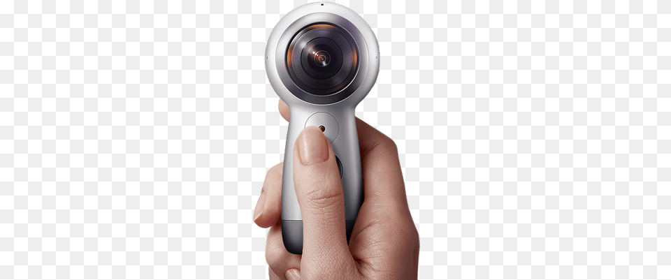 Samsung Gear 360 In Hand Samsung Gear 360 Sm R210 Camera 4k 2017 White, Appliance, Electrical Device, Device, Blow Dryer Free Png