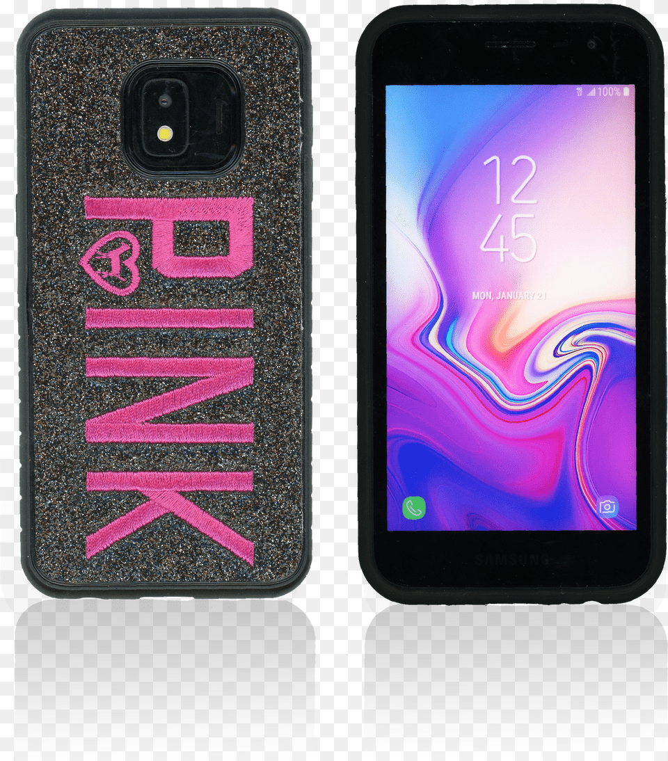 Samsung J2 Corej2 Pure Mm Black W Pink Design Case Free Png Download