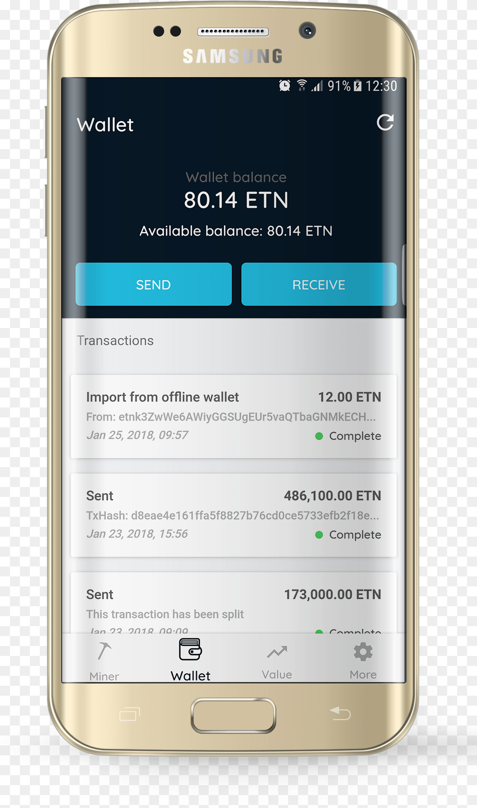 Samsung Mockup Electroneum Mining App, Electronics, Mobile Phone, Phone, Text Png Image