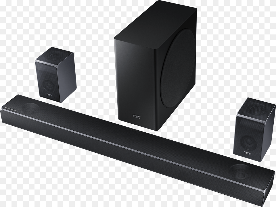 Samsung Q Series Soundbar Line Hw Q90r 003 Set R Perspective2 Samsung Hw, Electronics, Home Theater, Speaker Free Png