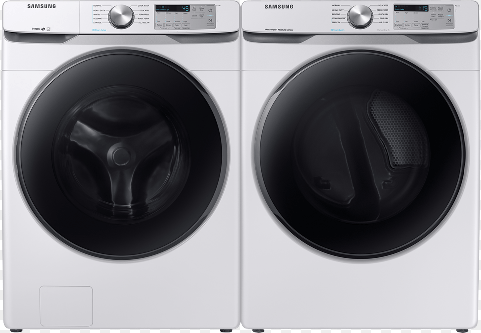 Samsung White Front Load Washer And Dryer, Appliance, Device, Electrical Device Png
