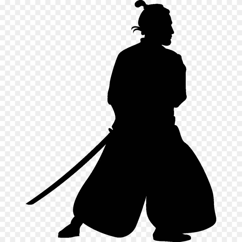 Samurai, Silhouette, Adult, Female, Person Png