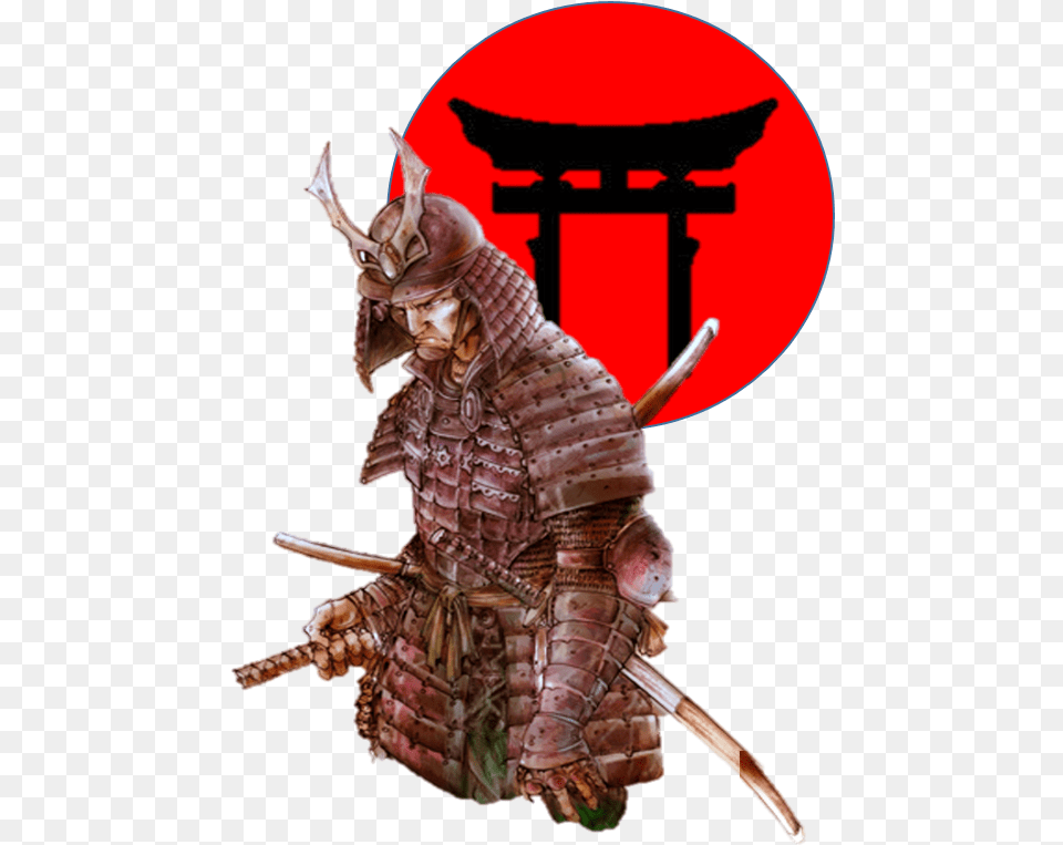 Samurai And Torii Gate Praying Samurai, Person, Animal, Food, Invertebrate Png Image