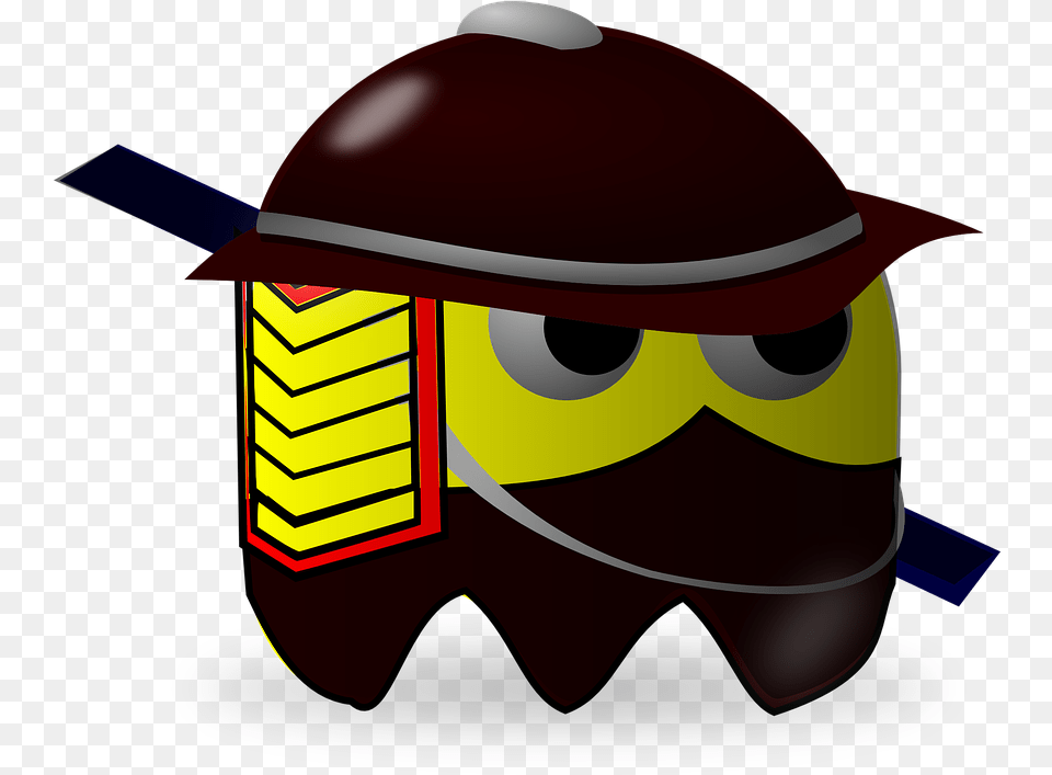 Samurai Baddie Pacman Pac Man Cartoon Pacman Pedang, Helmet, Clothing, Hardhat Free Transparent Png