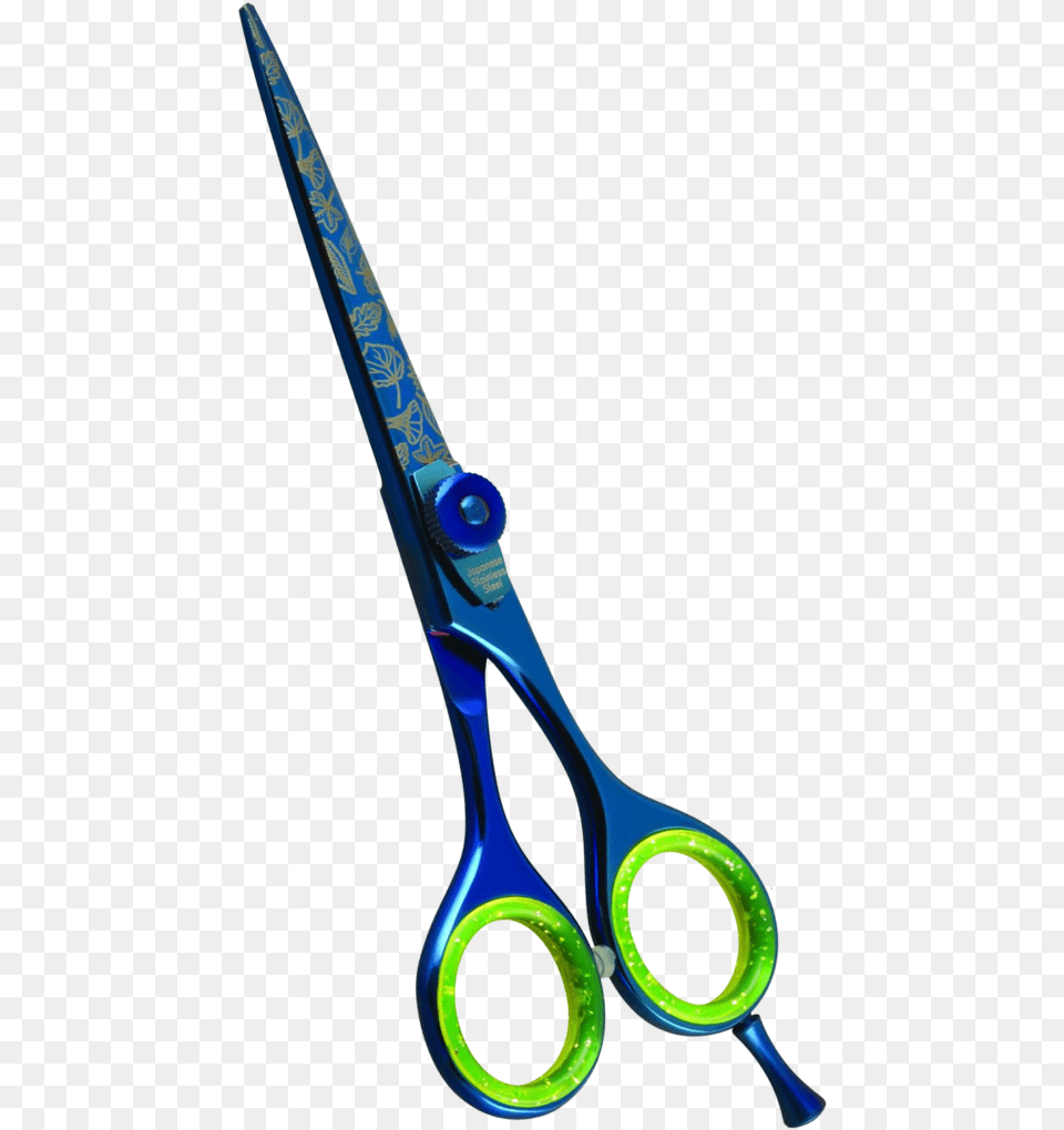 Samurai Barber Shears Blue Titanium With Unique Texture, Blade, Scissors, Weapon Free Png