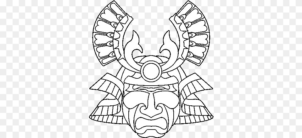 Samurai Mask Coloring Pages 2 By Amber Chinese Mask Coloring Pages, Emblem, Symbol, Ammunition, Grenade Png Image