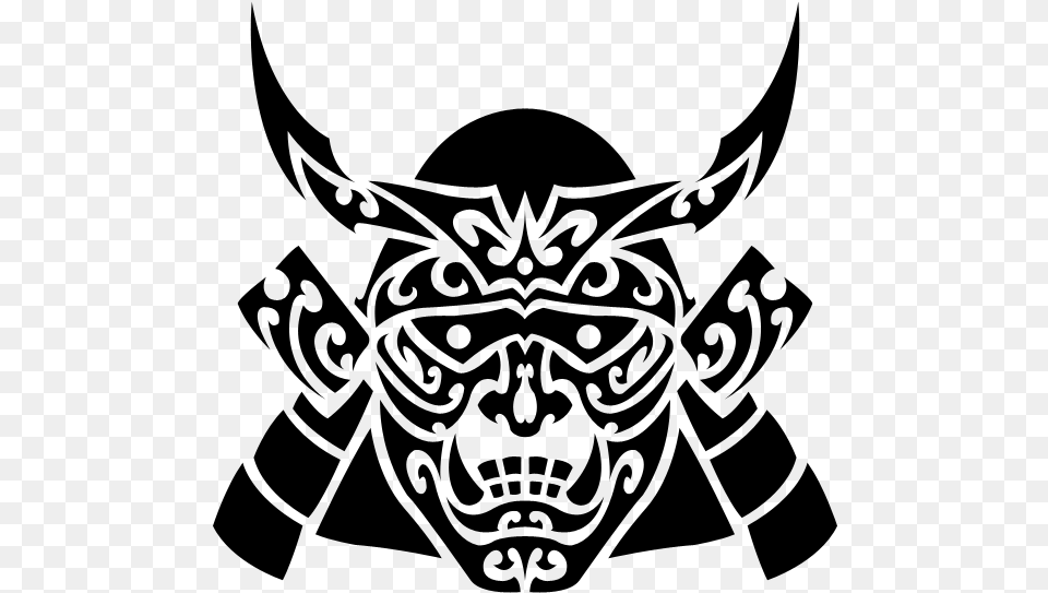 Samurai Mask Samurai Mask Tattoo Tribal, Gray Free Transparent Png