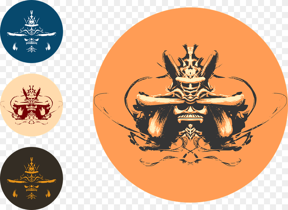 Samurai Seal Print Mask Stencil T Shirt Skull Samurai, Emblem, Symbol, Logo Free Transparent Png