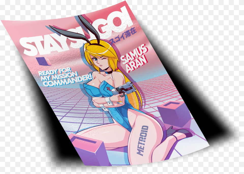 Samus Aran X Playboy Bunny Poster Print Banner, Book, Comics, Publication, Baby Free Png Download