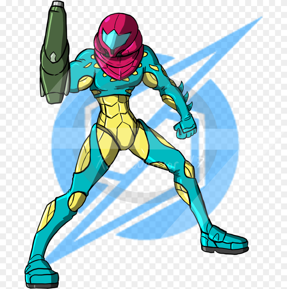 Samus In The Fusion Power Suitmetroid Nintendo Cartoon, Adult, Female, Person, Woman Free Png