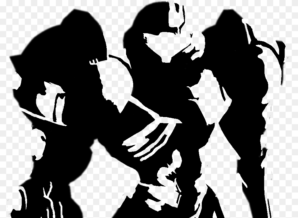 Samus Stencil, Gray Free Png