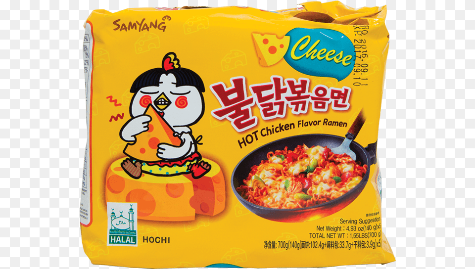 Samyang Spcy Chkn Cheese Ramen Hot Chicken Flavor Ramen Cheese, Food, Snack, Lunch, Meal Free Transparent Png