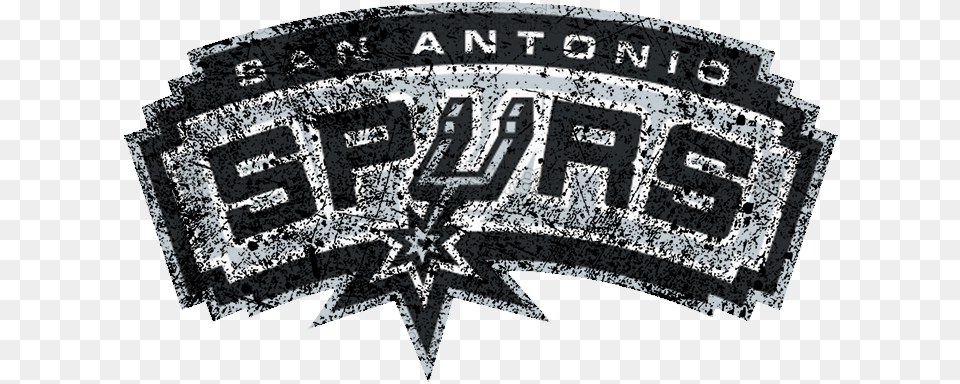 San Antonio Spurs 2002 Present Primary Logo Distressed San Antonio Spurs, Badge, Symbol, Blackboard, Emblem Free Transparent Png