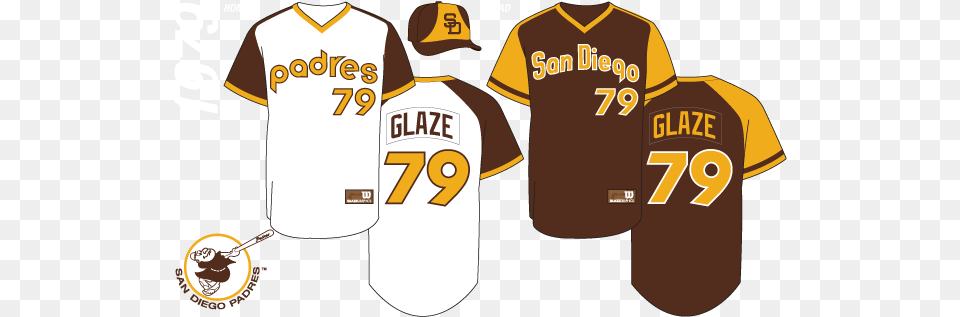 San Diego Padres Jersey History San Diego Padres Uniform History, Clothing, Shirt, Adult, Male Png