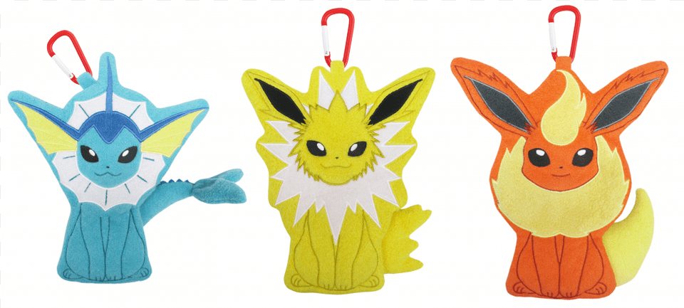 San Ei Vaporeon Jolteon Amp Flareon Fluffy Pen Pouches Pokmon, Plush, Toy, Animal, Cat Free Png