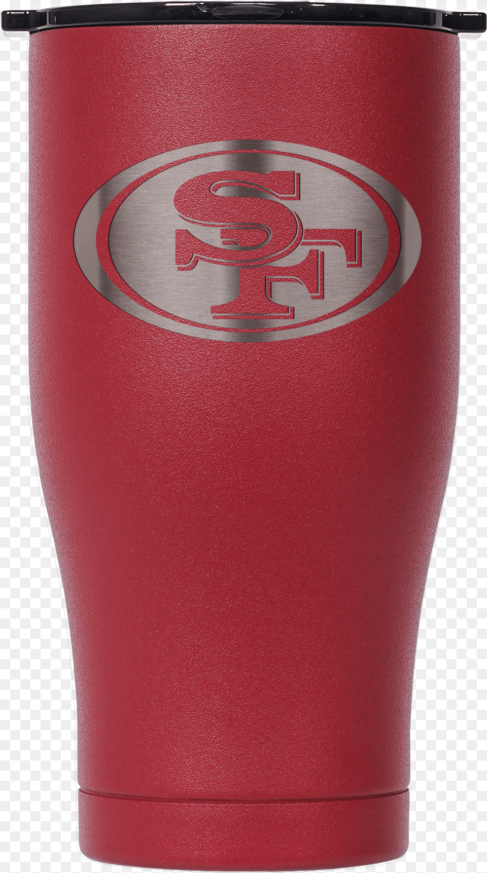San Francisco 49ers Scarletblack Etched Chaser 27oz Drum, Alcohol, Beer, Beverage, Glass Png