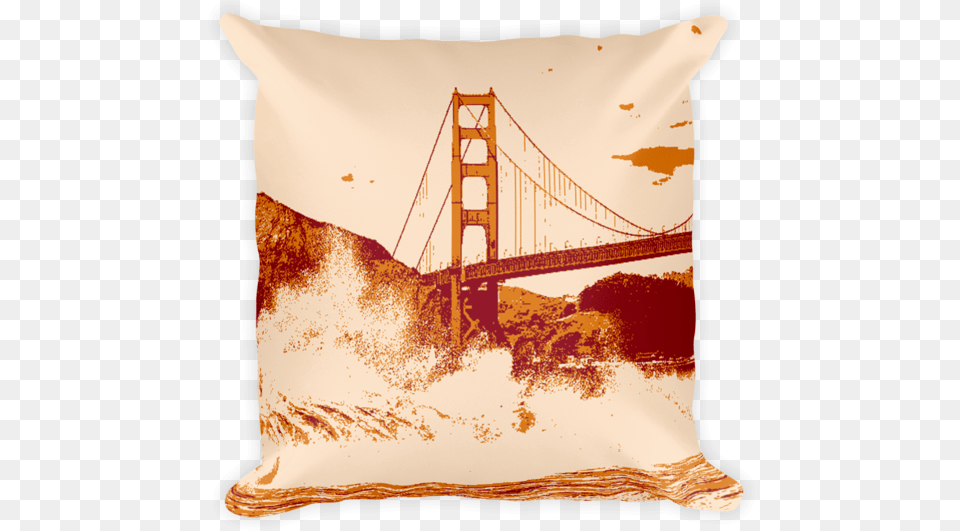 San Francisco Bridge With A Splash, Cushion, Home Decor, Pillow, Animal Free Transparent Png