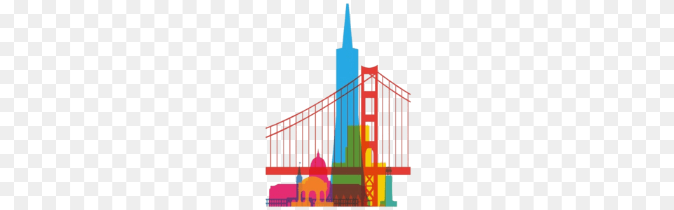 San Francisco Clip Art, City, Bridge, Urban Png Image