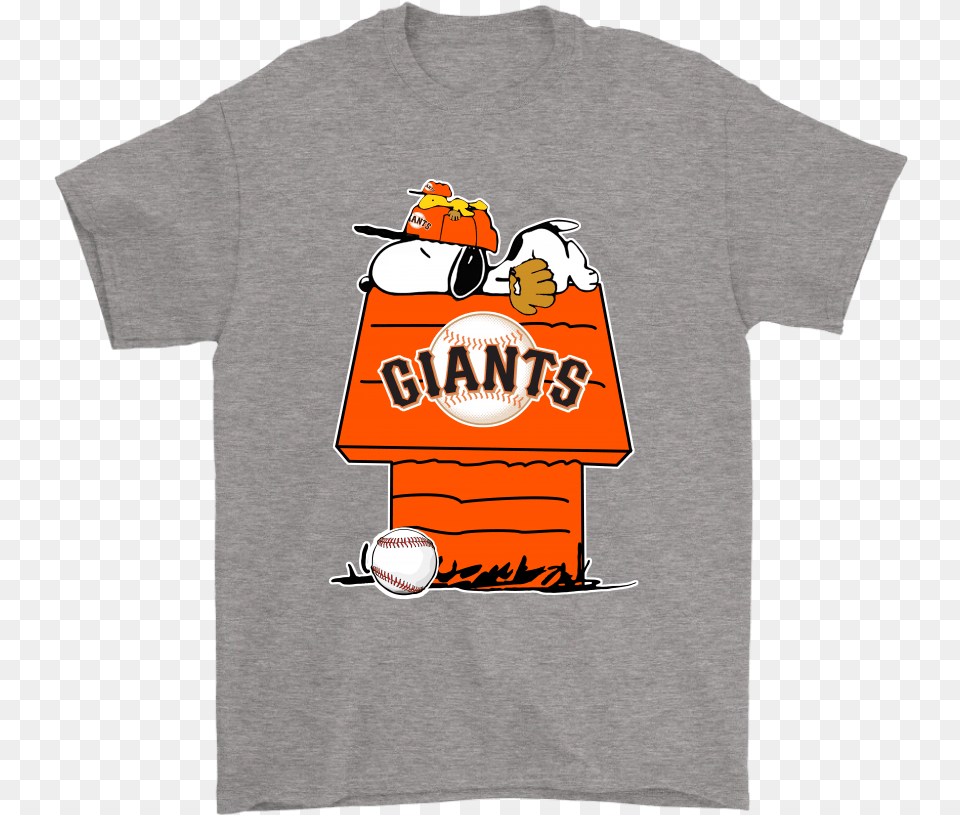 San Francisco Giants Snoopy And Woodstock Resting Together San Francisco Giants, Clothing, Shirt, T-shirt, Ball Free Png Download